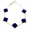 1810a Bransoletka elegancka złota 18+2cm pozłacana 14k cyrkonie koniczyna marokańska